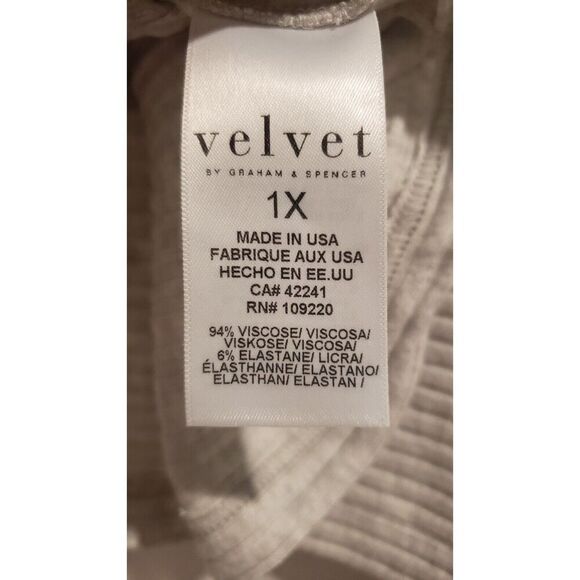 Velvet by Graham & Spencer Women's 1X Pepper Boatneck Lux Rib Sweater in Ash NWT - Picture 5 of 7